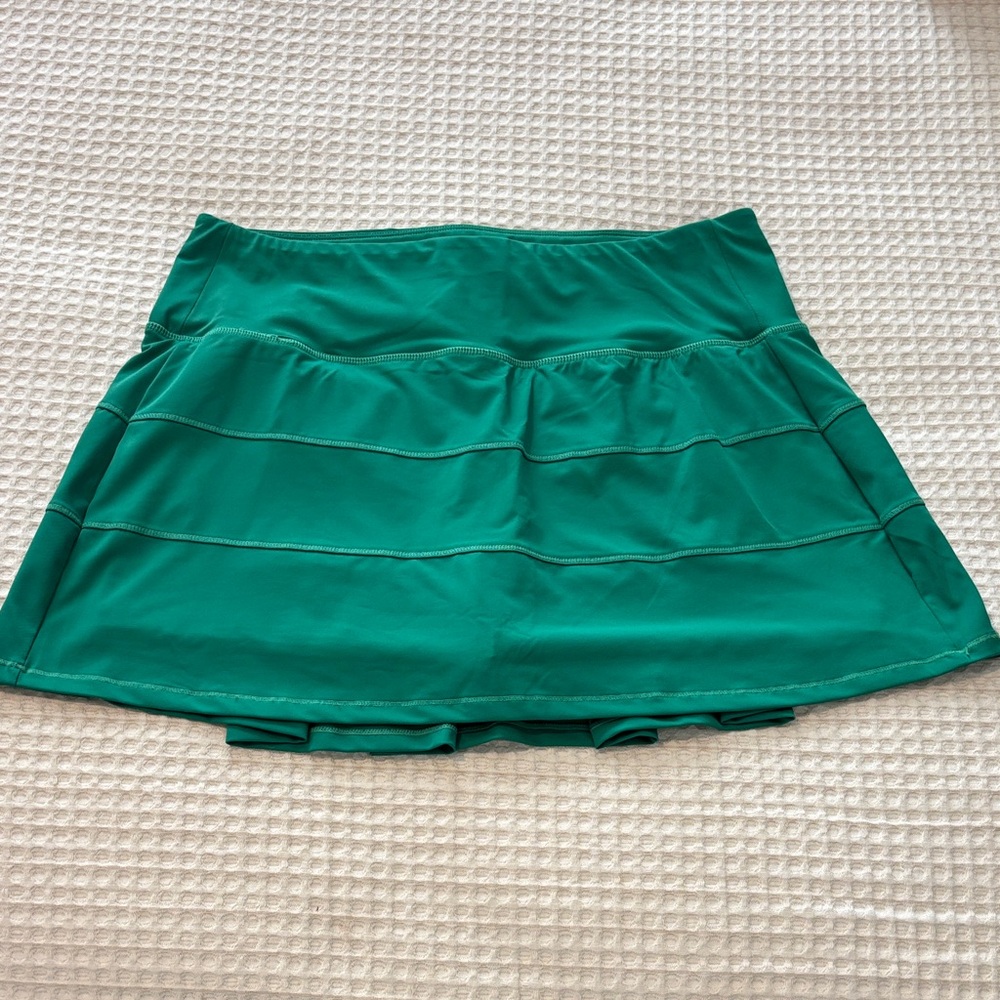 Green Athletic Skort with Pleats